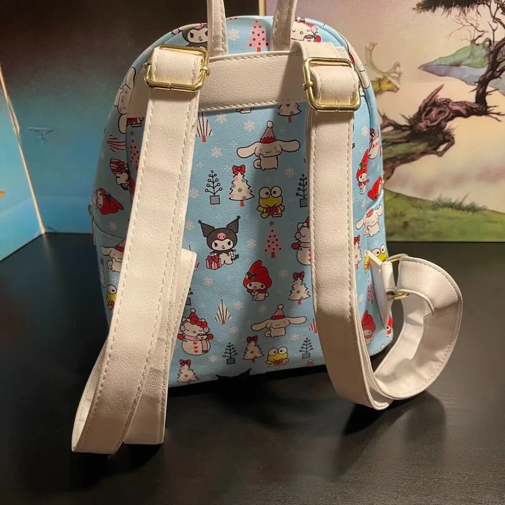 Loungefly Hello Kitty & Friends Holiday Mini Backpack Blue Christmas Snowman